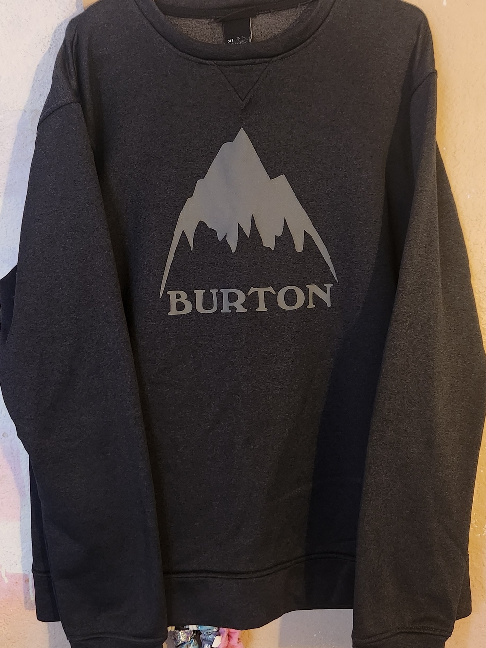 Burton Mountain Logo Crewneck Sweatshirt - Charcoal